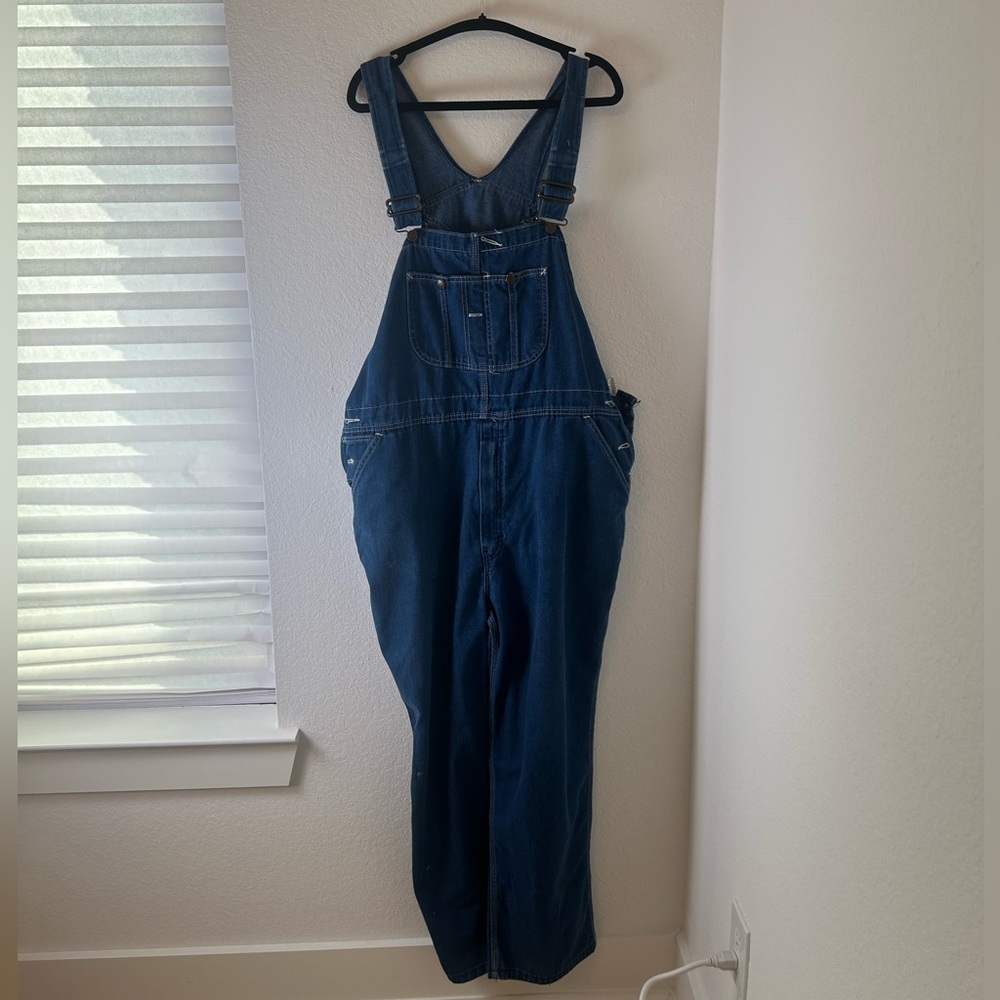 VTG Roebucks Denim Blue men size 44 X30 Overalls